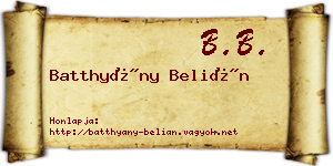Batthyány Belián névjegykártya